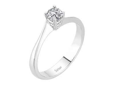 0.30 carat diamond solitaire ring in 585 14K white gold