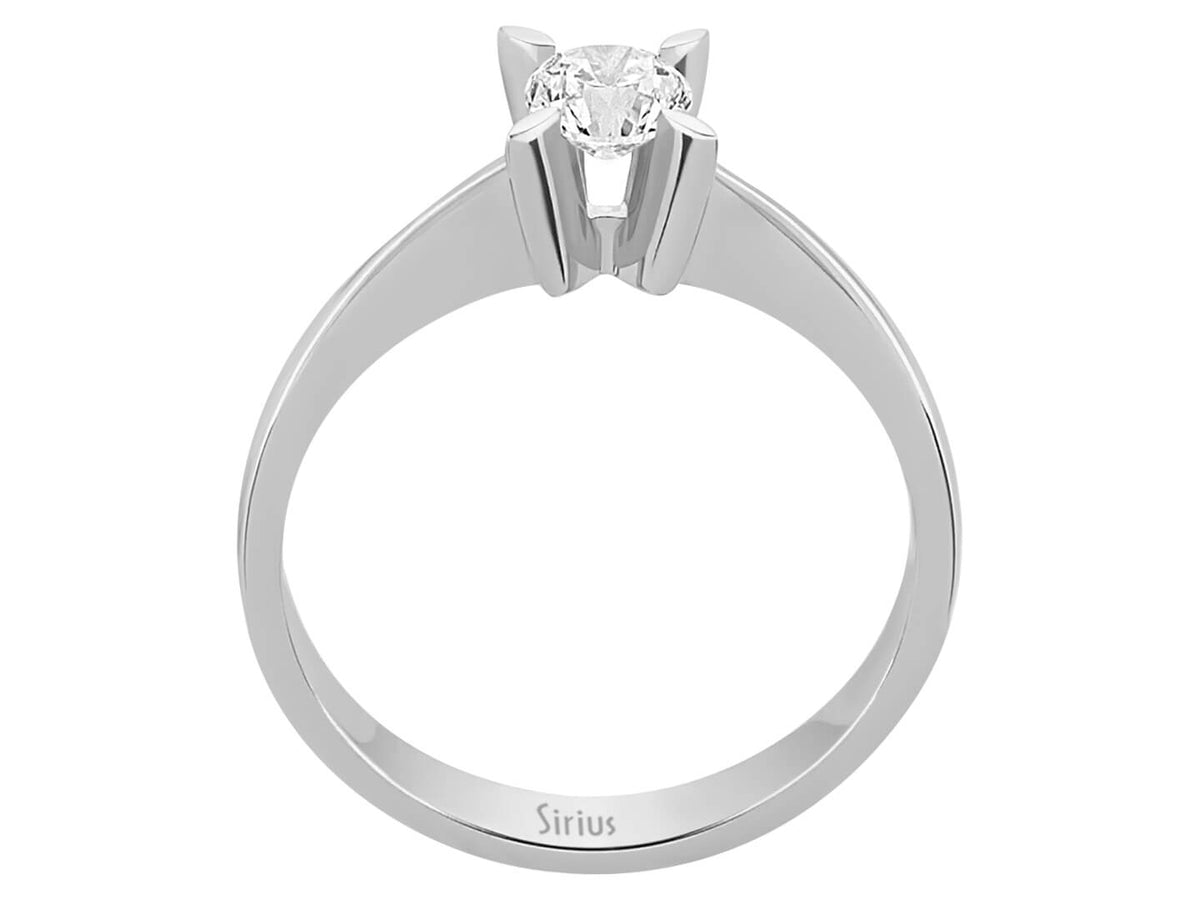 0,39 Karat Diamant Solitaire Ring in 585er 14 Karat Weißgold - handgefertigter Diamantschmuck aus Feingold | Sirius Diamant