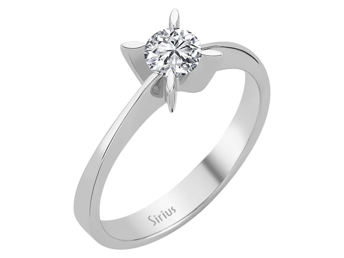 0,39 Karat Diamant Solitaire Ring in 585er 14 Karat Weißgold - handgefertigter Diamantschmuck aus Feingold | Sirius Diamant
