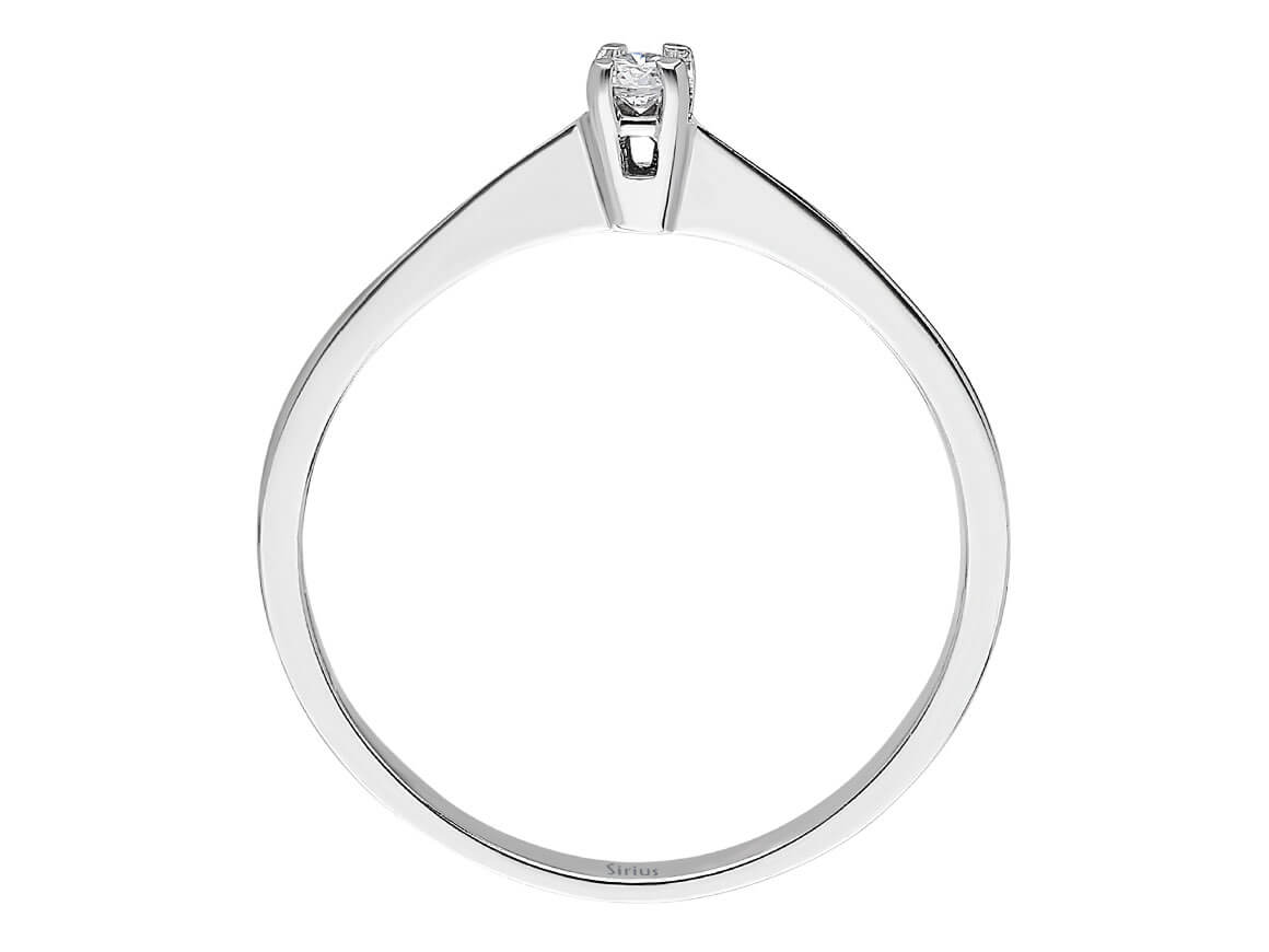 0,05 Karat Diamant Solitaire Ring in 333er 8K Weißgold - handgefertigter Diamantschmuck aus Feingold | Sirius Diamant