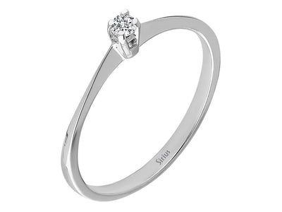 Bague solitaire en or blanc 333 8 carats avec diamant de 0,05 carat