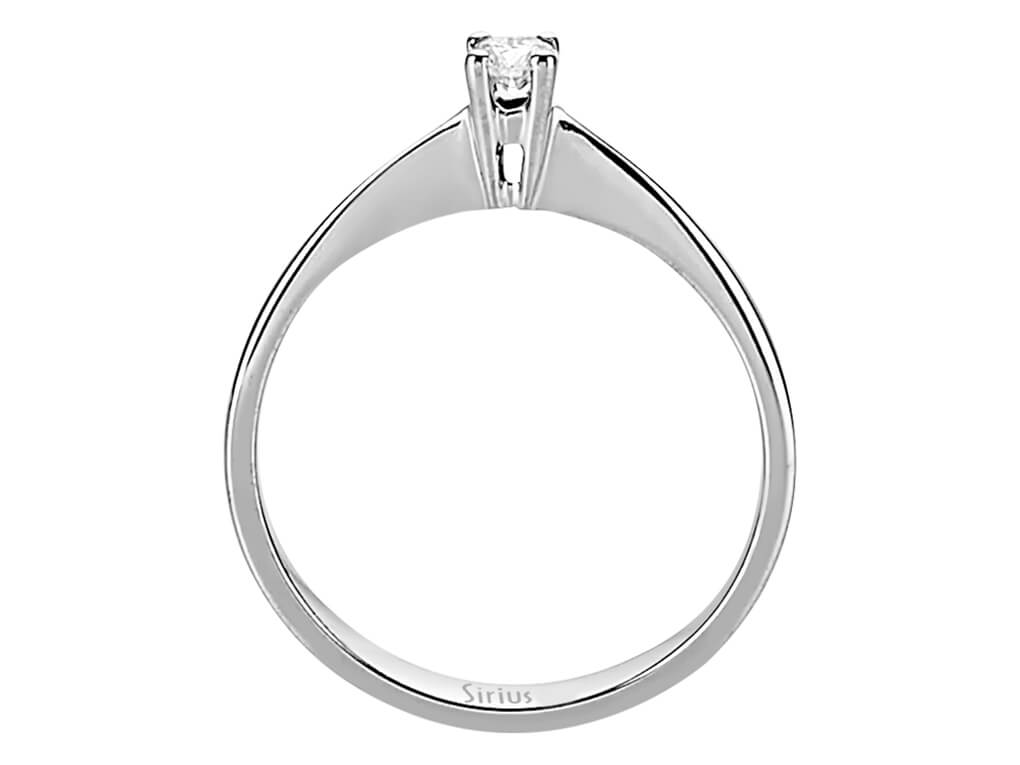Bague solitaire en or blanc 14 carats avec diamant de 0,11 carat