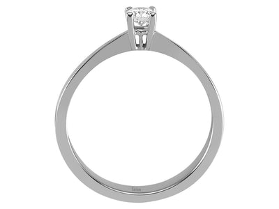 Bague solitaire en or blanc 14 carats avec diamant de 0,14 carat