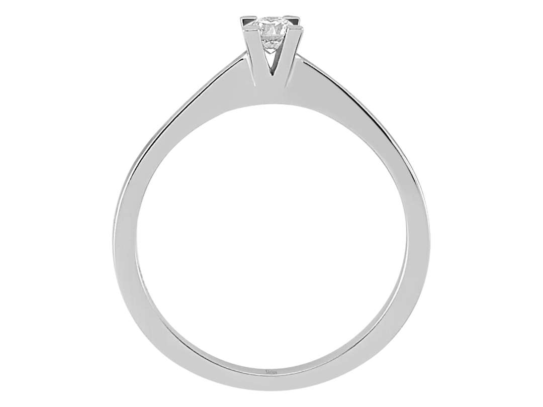 Bague solitaire en or blanc 14 carats avec diamant de 0,12 carat