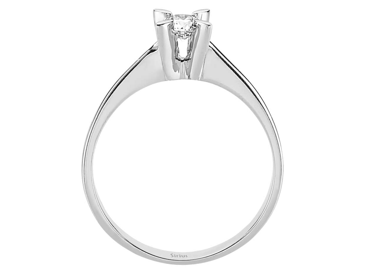 0,20 Karat Diamant Solitaire Ring in 585er 14K Weissgold - handgefertigter Diamantschmuck aus Feingold | Sirius Diamant
