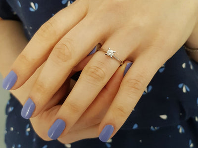 0.20 carat diamond solitaire ring in 585 14K white gold