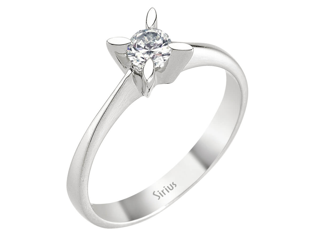 0.20 carat diamond solitaire ring in 585 14K white gold