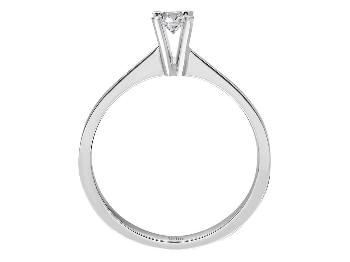 0,13 Karat Diamant Solitaire Ring in 585er 14 Karat Weißgold - handgefertigter Diamantschmuck aus Feingold | Sirius Diamant