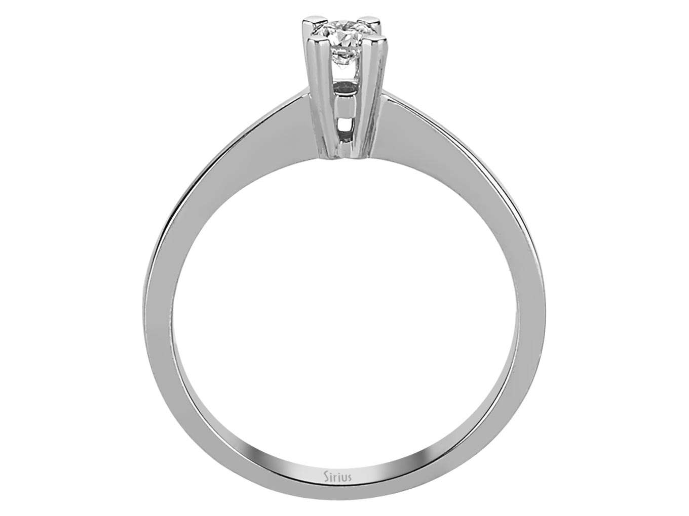 Bague solitaire en or blanc 14 carats avec diamant de 0,17 carat