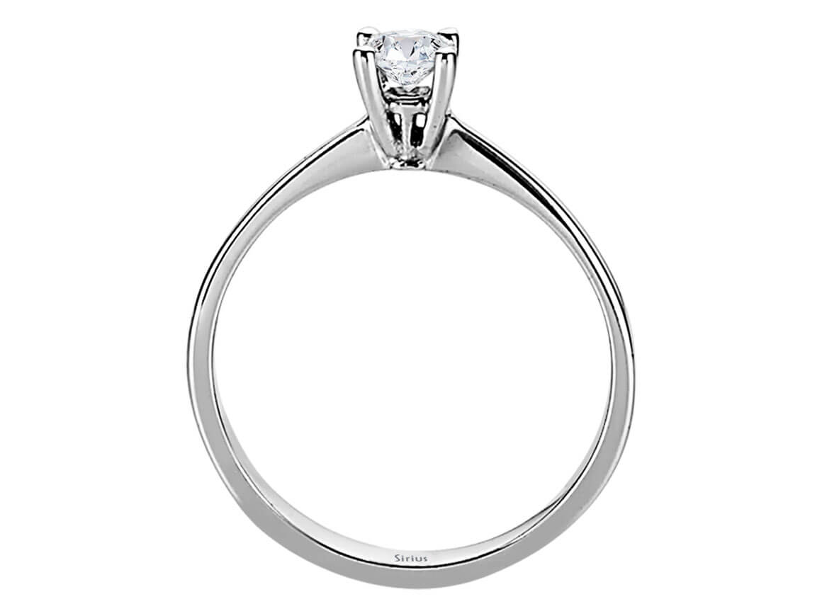 0,24 Karat Diamant Solitaire Ring in 585er 14K Weißgold - handgefertigter Diamantschmuck aus Feingold | Sirius Diamant