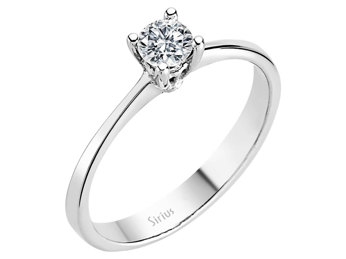 0,24 Karat Diamant Solitaire Ring in 585er 14K Weißgold - handgefertigter Diamantschmuck aus Feingold | Sirius Diamant