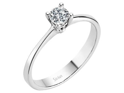 0.24 carat diamond solitaire ring in 14K white gold