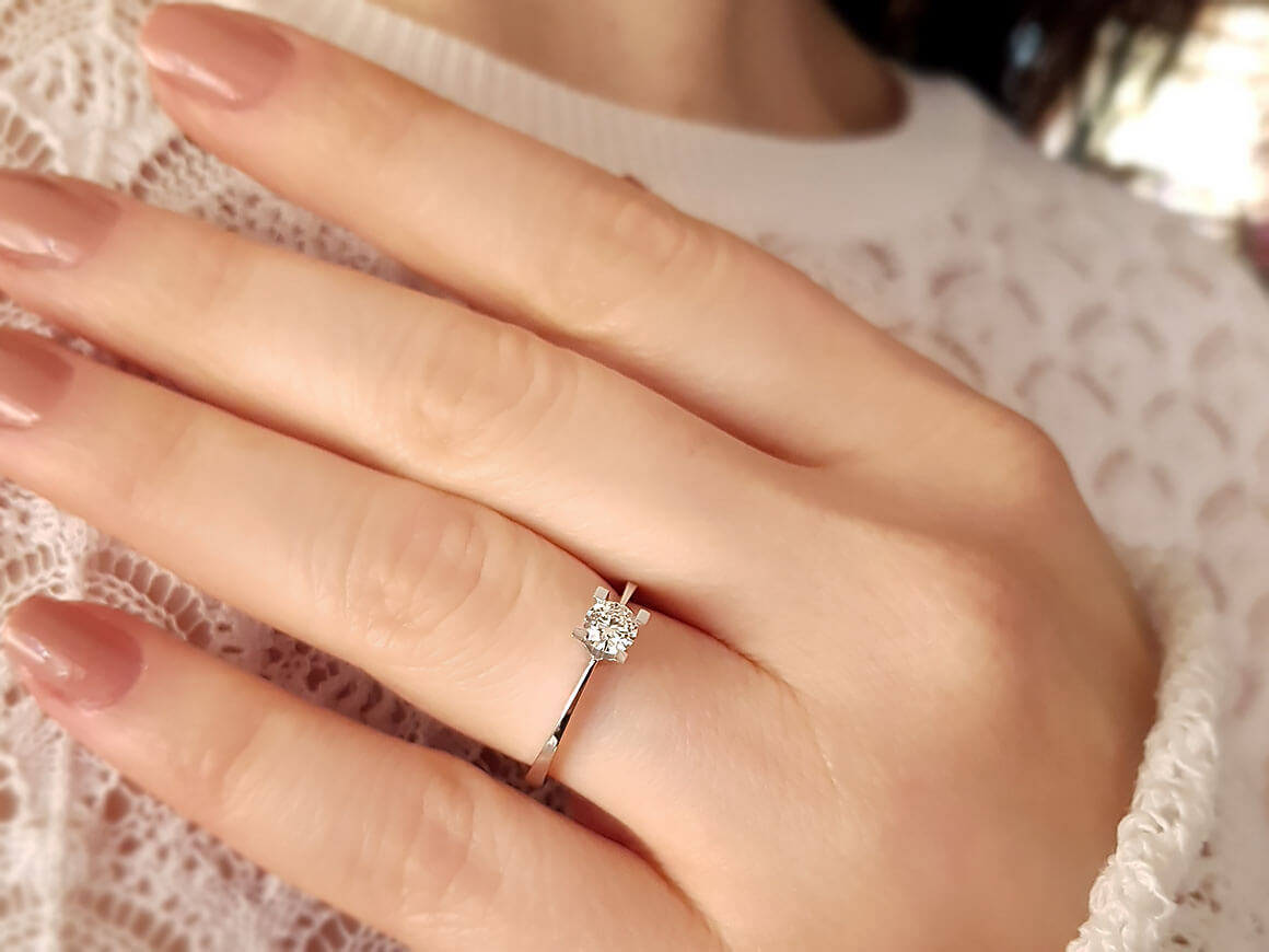Bague solitaire en or 585 14 carats avec diamant de 0,31 carat
