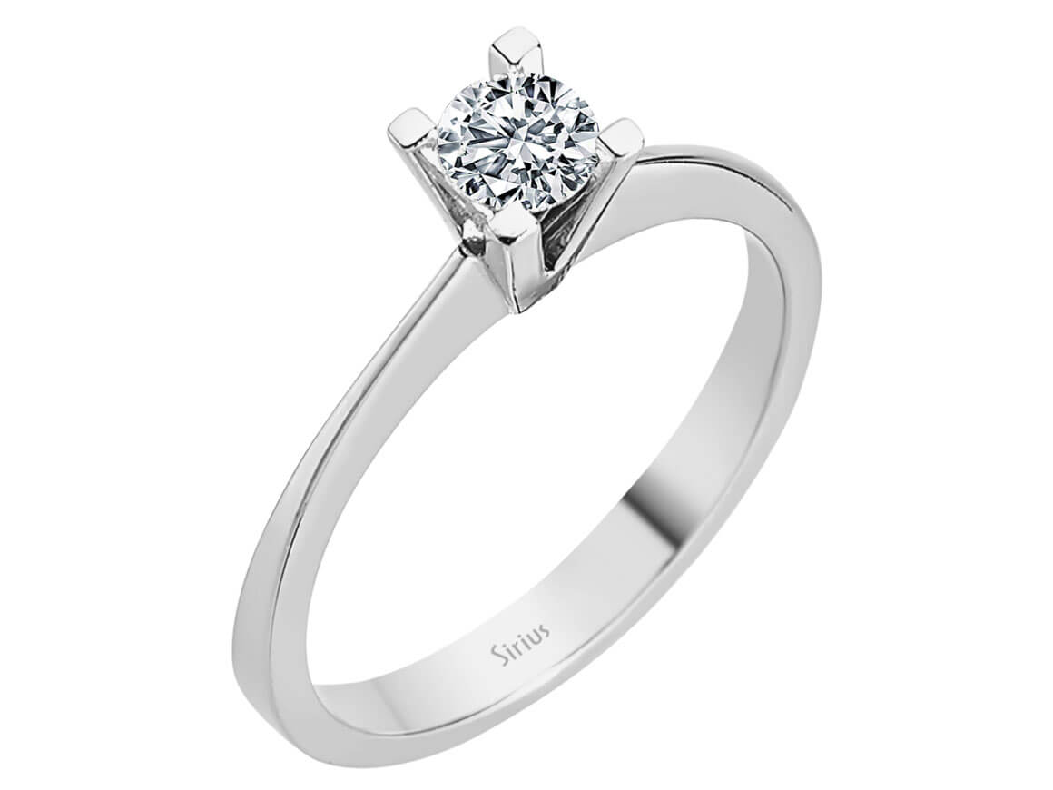 0,31 Karat Diamant Solitaire Ring in 585er 14K Gold - handgefertigter Diamantschmuck aus Feingold | Sirius Diamant