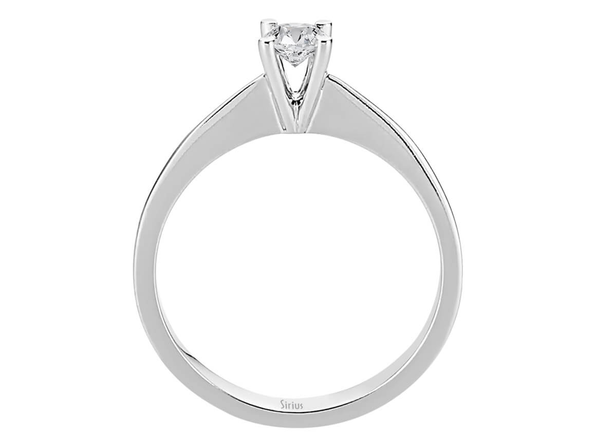 0,21 Karat Diamant Solitaire Ring in 585er 14K Weissgold - handgefertigter Diamantschmuck aus Feingold | Sirius Diamant