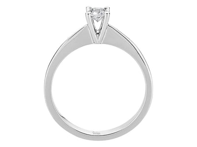 0.21 carat diamond solitaire ring in 585 14K white gold