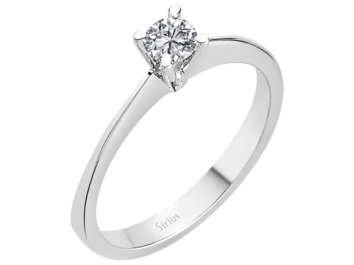 0,21 Karat Diamant Solitaire Ring in 585er 14K Weissgold - handgefertigter Diamantschmuck aus Feingold | Sirius Diamant