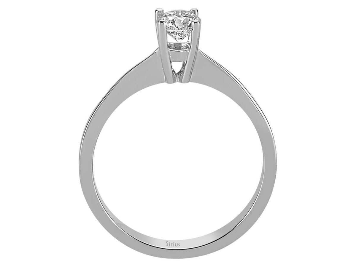 0,39 Carat Diamant Solitaire Ring in 14 Karat Weißgold - handgefertigter Diamantschmuck aus Feingold | Sirius Diamant