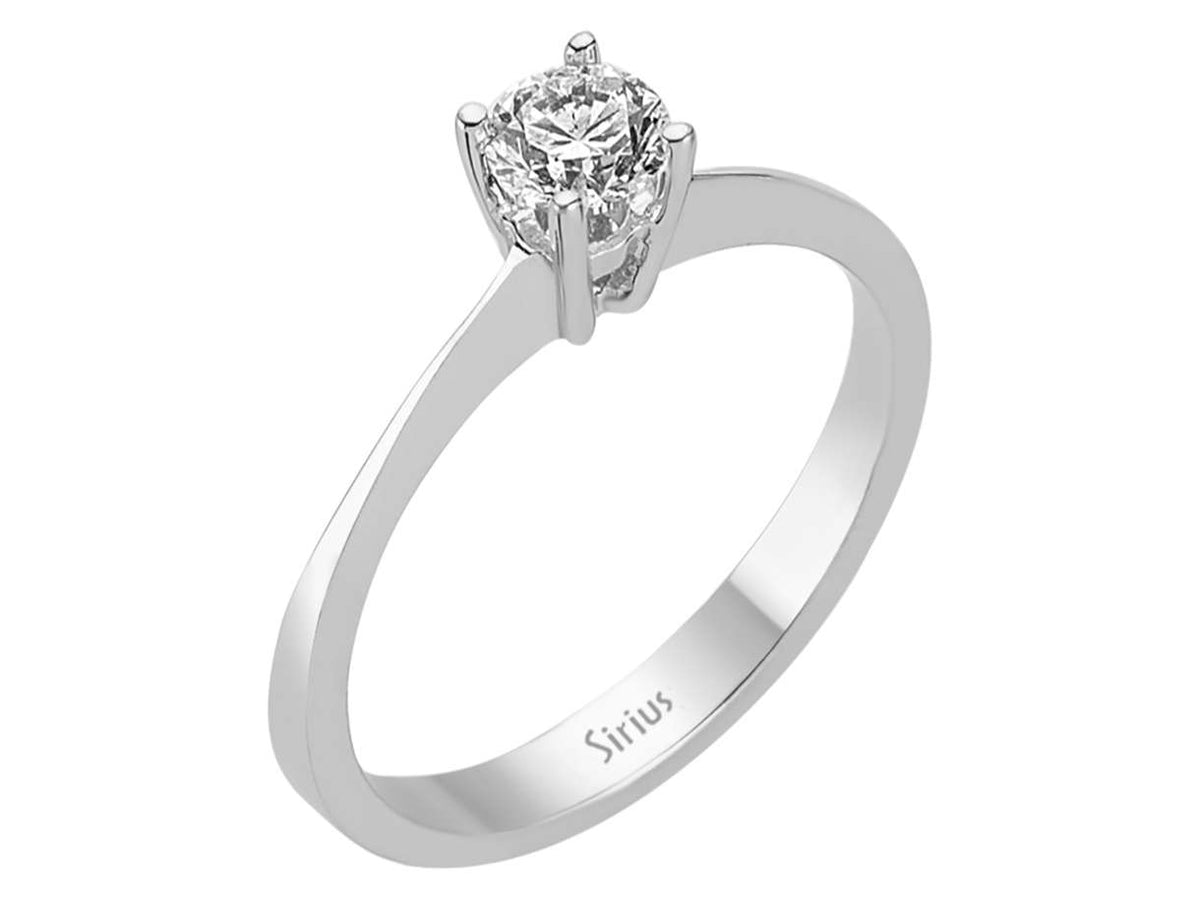 0,39 Carat Diamant Solitaire Ring in 14 Karat Weißgold - handgefertigter Diamantschmuck aus Feingold | Sirius Diamant
