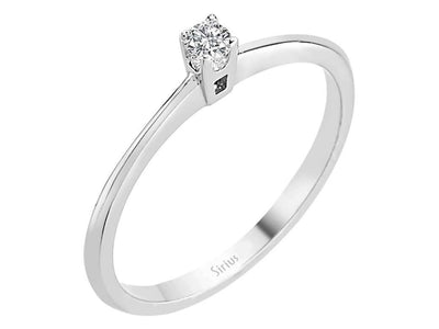 0.06 carat diamond solitaire ring in 333 8 carat white gold