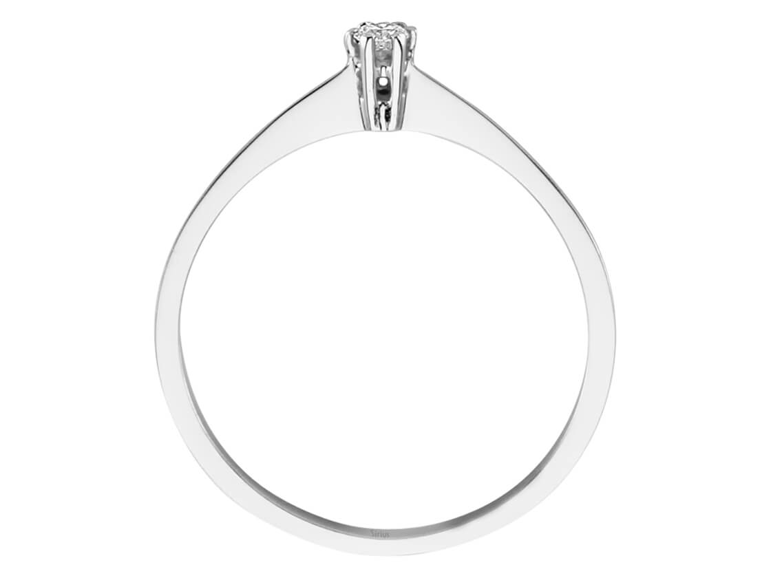 0.05 carat diamond solitaire ring in 18K white gold