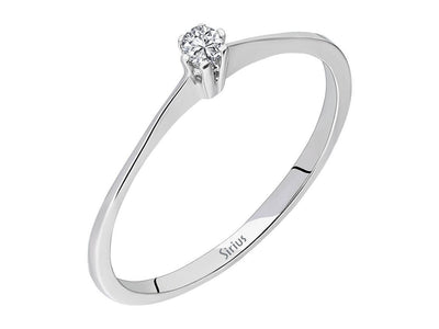 0.05 carat diamond solitaire ring in 18K white gold