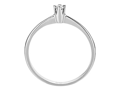 0.07 carat diamond solitaire ring in 333 8K white gold