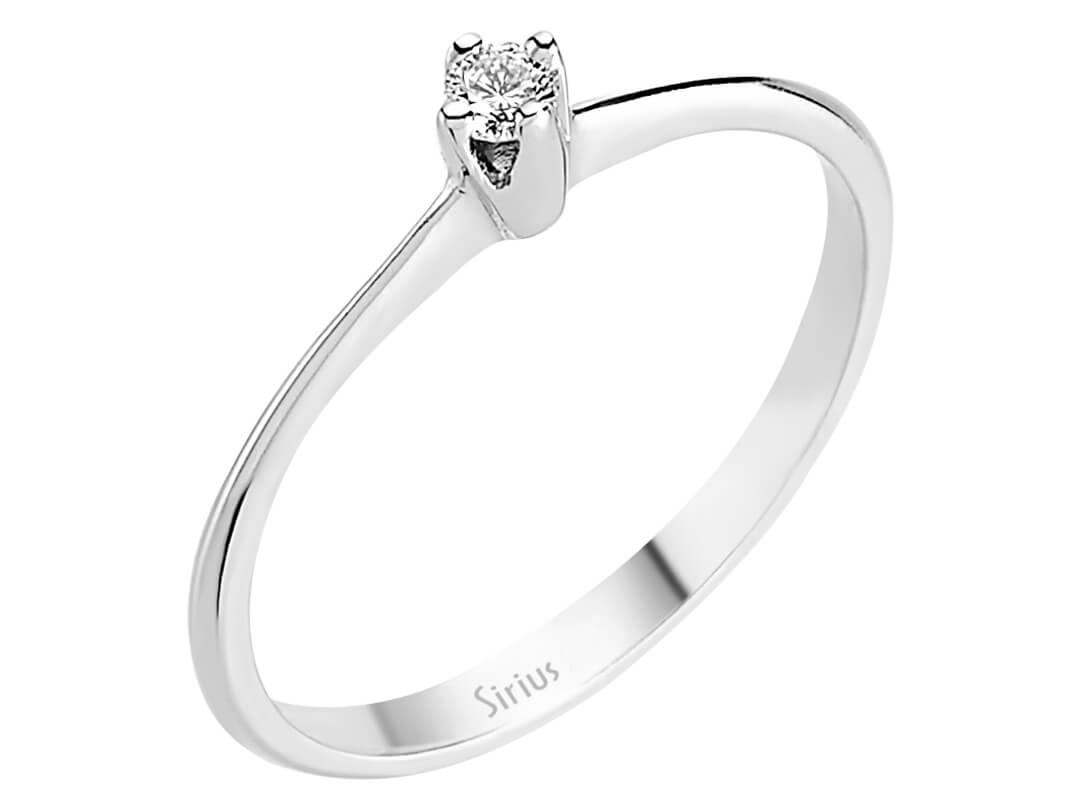 0.07 carat diamond solitaire ring in 333 8K white gold