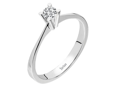 0.09 carat diamond solitaire ring in 333 8K white gold