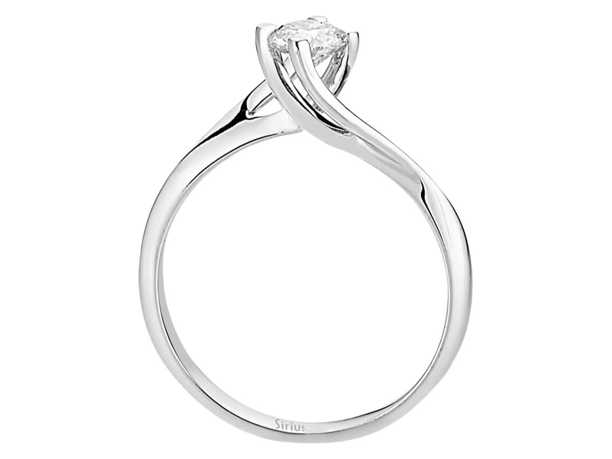 0.36 carat diamond solitaire ring in 14K white gold