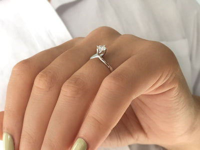0.36 carat diamond solitaire ring in 14K white gold