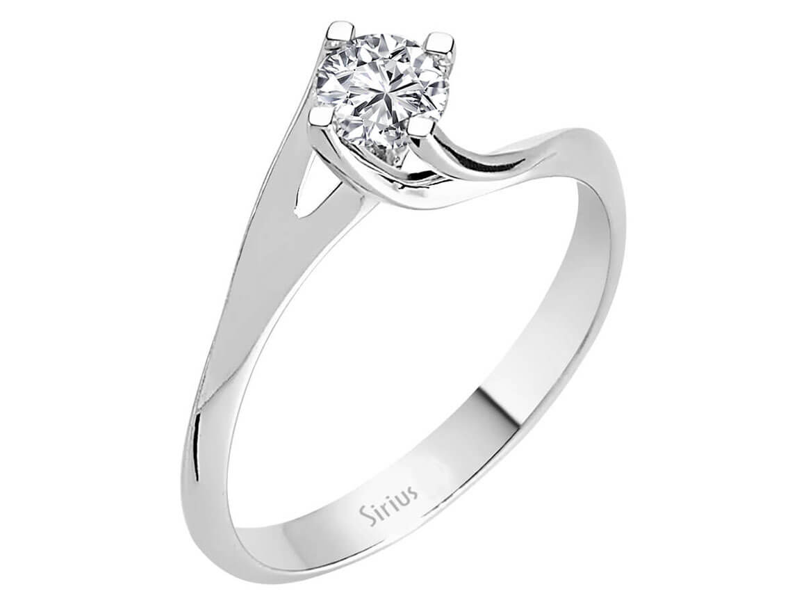 0.36 carat diamond solitaire ring in 14K white gold