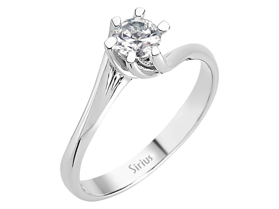 0.31 carat diamond solitaire ring in 14K white gold