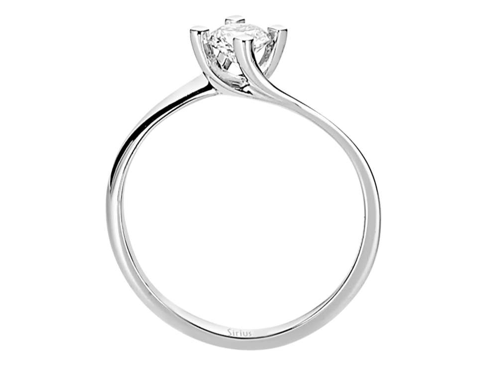0,35 Carat Diamant Solitaire Ring in 585er 14K Weissgold - handgefertigter Diamantschmuck aus Feingold | Sirius Diamant