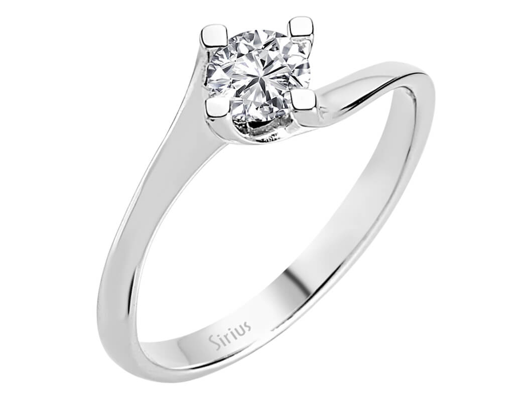 0,35 Carat Diamant Solitaire Ring in 585er 14K Weissgold - handgefertigter Diamantschmuck aus Feingold | Sirius Diamant