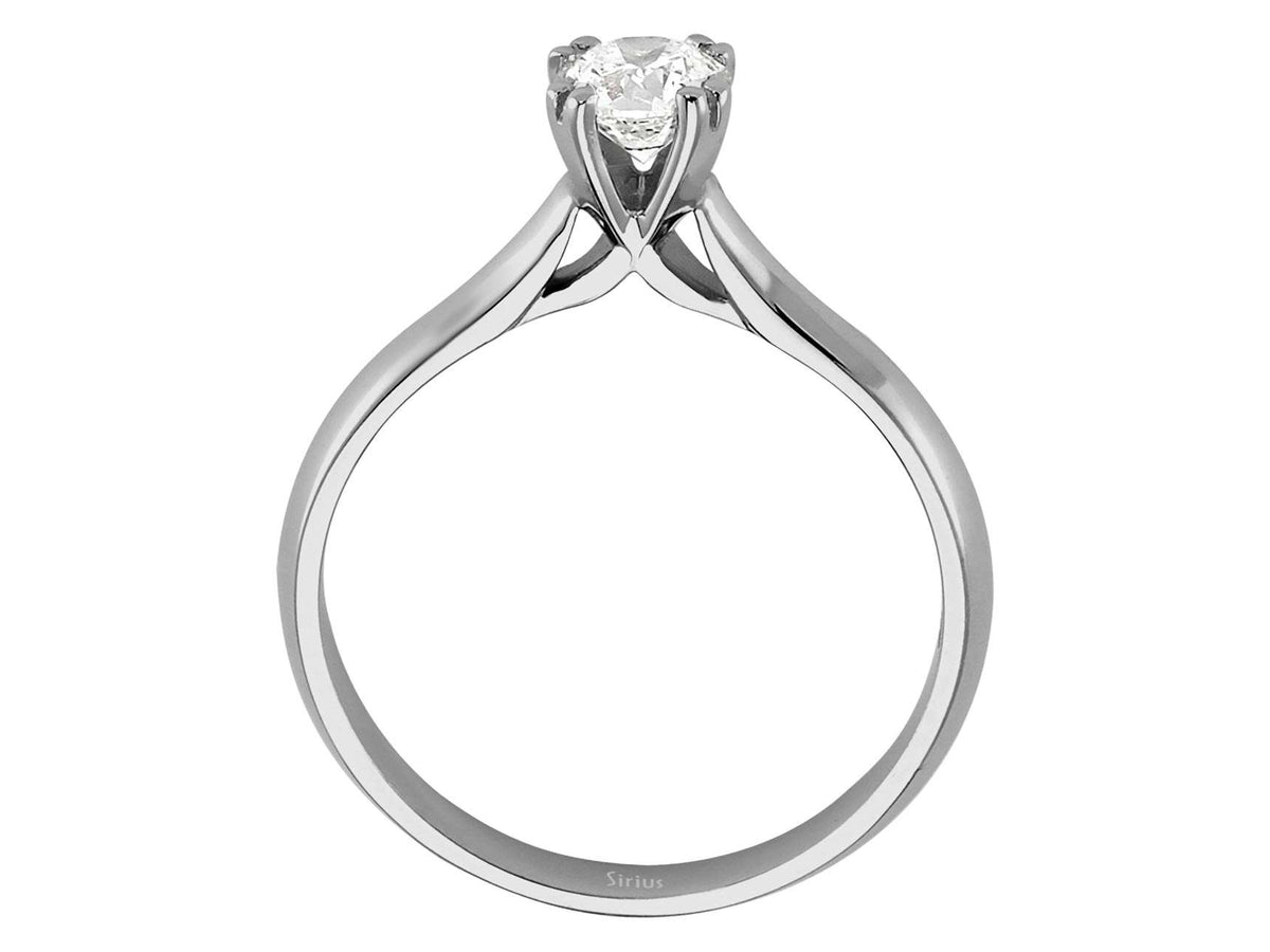 0,49 Karat Diamant Solitaire Ring in 585er 14K Weissgold - handgefertigter Diamantschmuck aus Feingold | Sirius Diamant