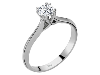 0.49 carat diamond solitaire ring in 585 14K white gold
