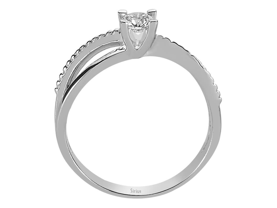 0,26 Karat Diamant Solitaire Ring in 585er 14 Karat Weißgold - handgefertigter Diamantschmuck aus Feingold | Sirius Diamant