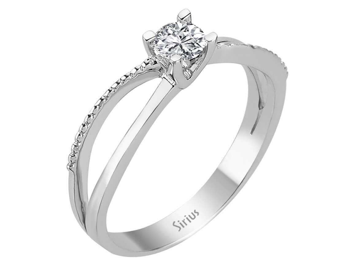 0,26 Karat Diamant Solitaire Ring in 585er 14 Karat Weißgold - handgefertigter Diamantschmuck aus Feingold | Sirius Diamant