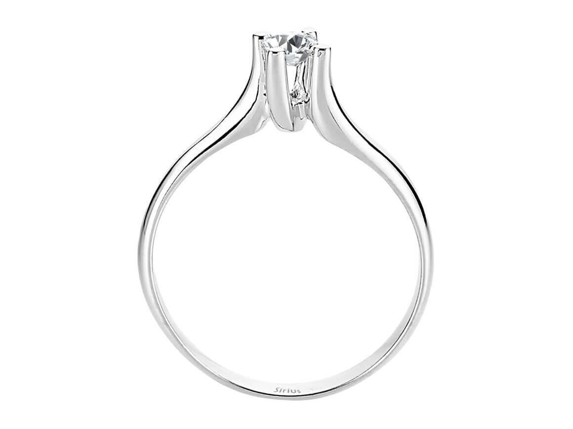 0.21 carat diamond solitaire ring in 585 14K white gold