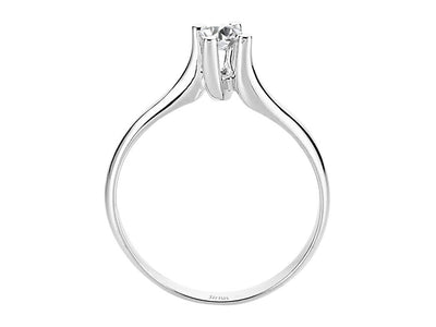 0.21 carat diamond solitaire ring in 585 14K white gold