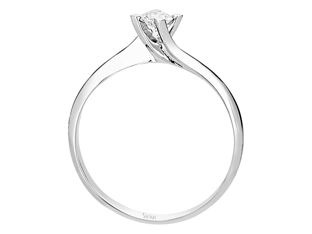 0,22 Karat Diamant Solitär Ring in 14 Karat Weißgold - handgefertigter Diamantschmuck aus Feingold | Sirius Diamant