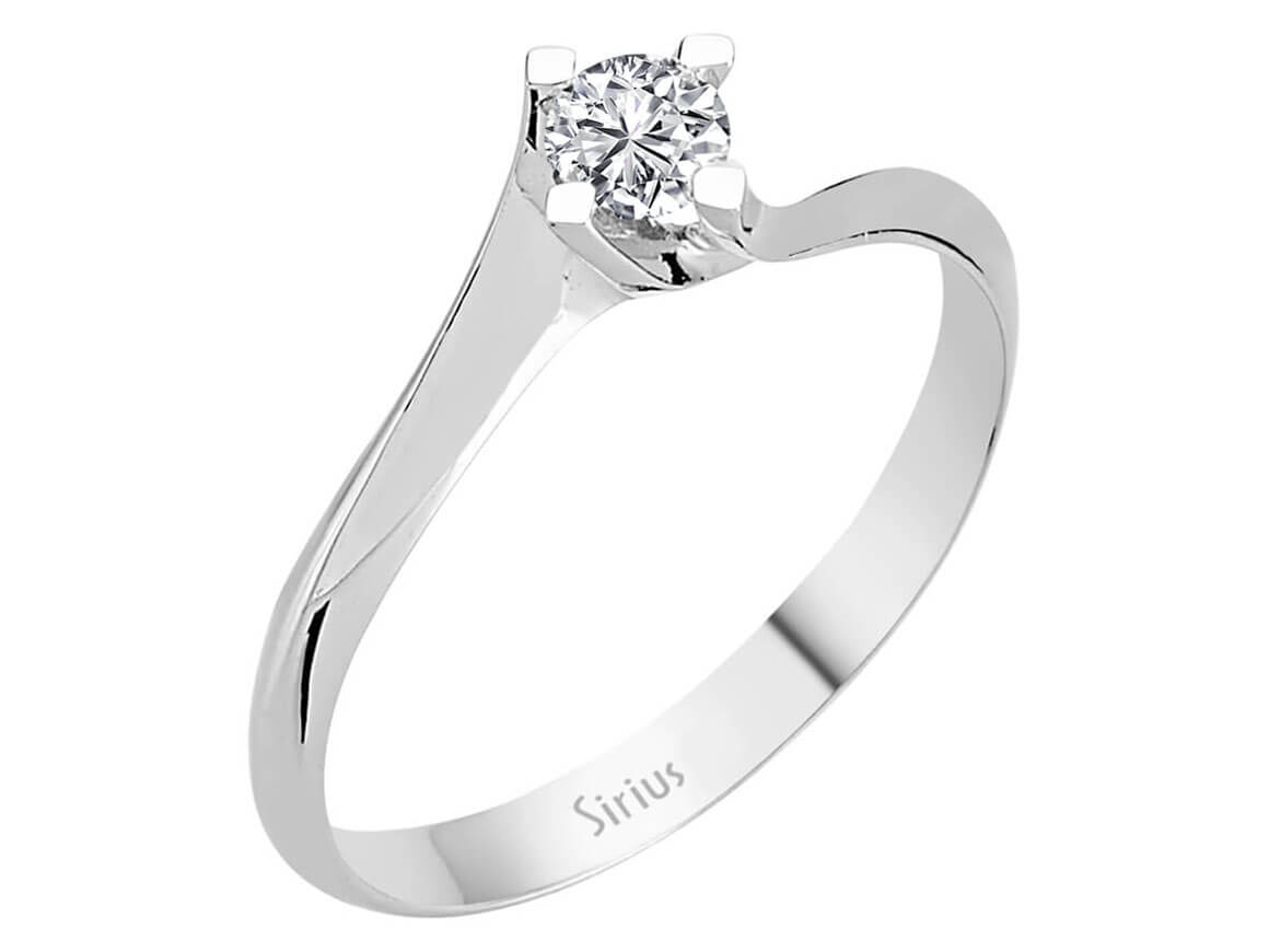 0,22 Karat Diamant Solitär Ring in 14 Karat Weißgold - handgefertigter Diamantschmuck aus Feingold | Sirius Diamant
