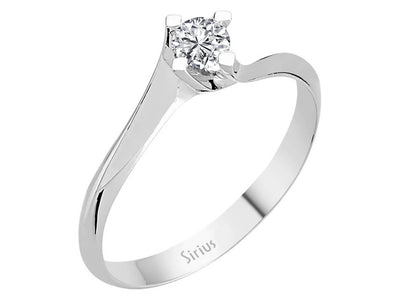 0.22 carat diamond solitaire ring in 14 carat white gold