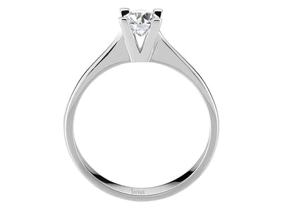 0.50 carat diamond solitaire ring in 18 K white gold