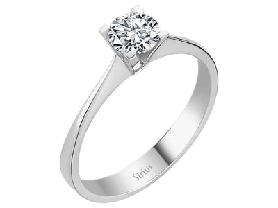 0.50 carat diamond solitaire ring in 18 K white gold