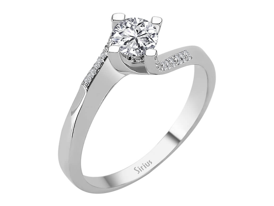 0,45 Gesamtkarat Diamant Solitär Ring in 585er 14 Karat Weißgold - handgefertigter Diamantschmuck aus Feingold | Sirius Diamant