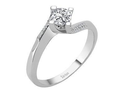 0.45 total carat diamond solitaire ring in 14 carat white gold