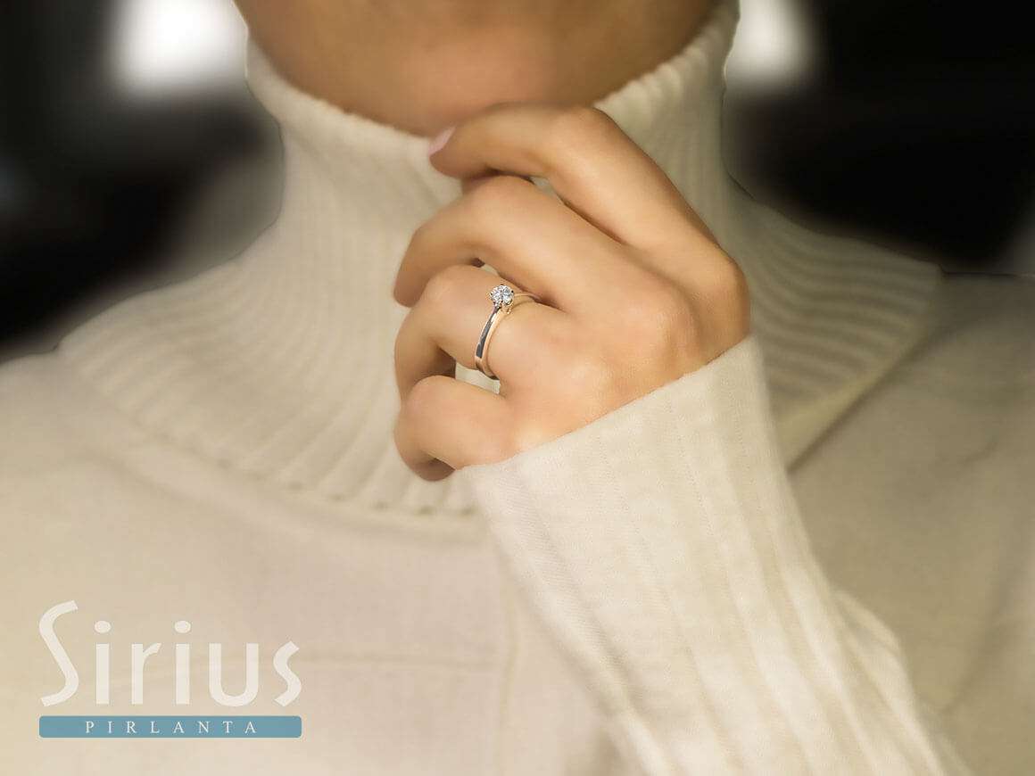 0.41 carat diamond solitaire ring in 14K white gold