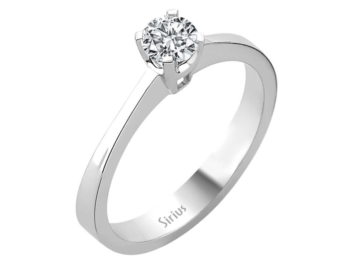 0,41 Karat Diamant Solitär Ring in 585er 14 K Weißgold - handgefertigter Diamantschmuck aus Feingold | Sirius Diamant